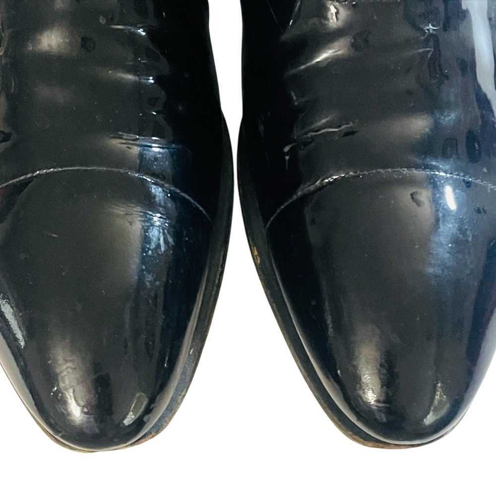 Prada Men’s Black Patent Leather Oxford Dress Shoes 9 Made In Italy Fathers Day - Picture 5 of 9